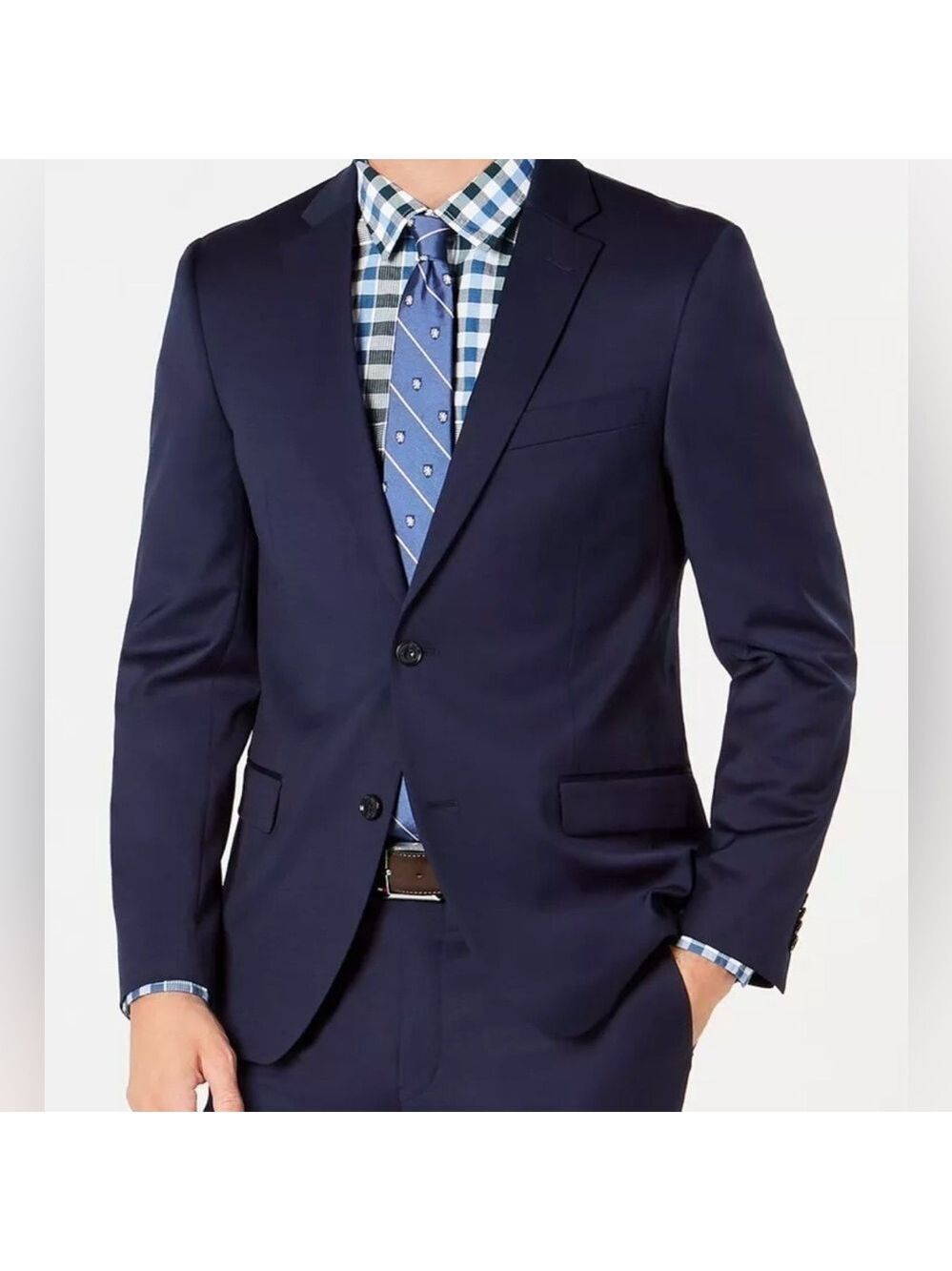 TOMMY HILFIGER Modern Fit Wool Suit Jacket Navy Blue 38 Short -NWOT